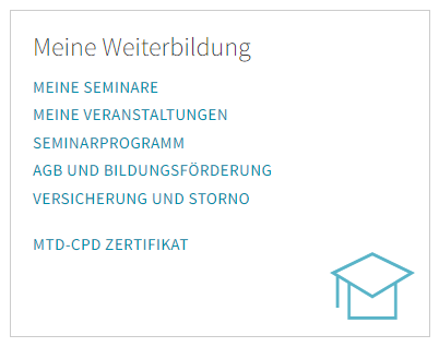 Darstellung Webseitenausschnitt "Meine Witerbildungen"
